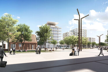 Parvis Sud de la future gare d'Annemasse